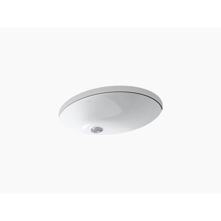 KOHLER Caxton Oval 19 X 15 Undermount Bathroom Sink W/ Glazed Underside 2211-G-0